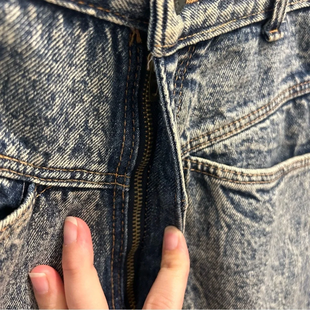 Vintage Roberto Orsini Denim Skirt 7/8 acid wash 80s jean - Picture 5 of 12